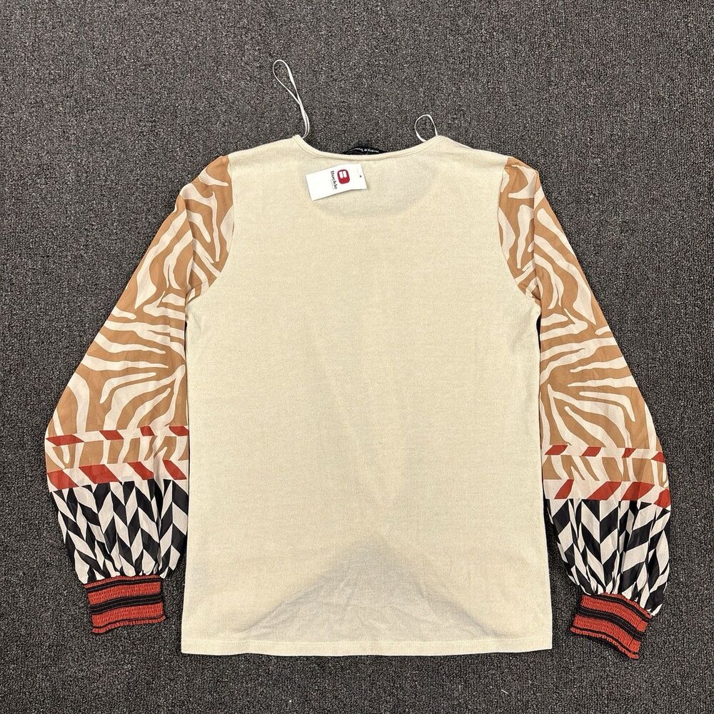 NEW Buckle Jealous Tomato Blouse Long Sleeve Front Knot Ruffle Sleeve Size Small - Picture 3 of 5